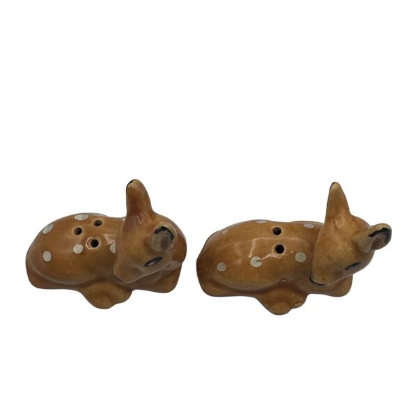 Vintage Ceramic Fawn Deer Salt & Pepper Shaker Set - Picture 2 of 6